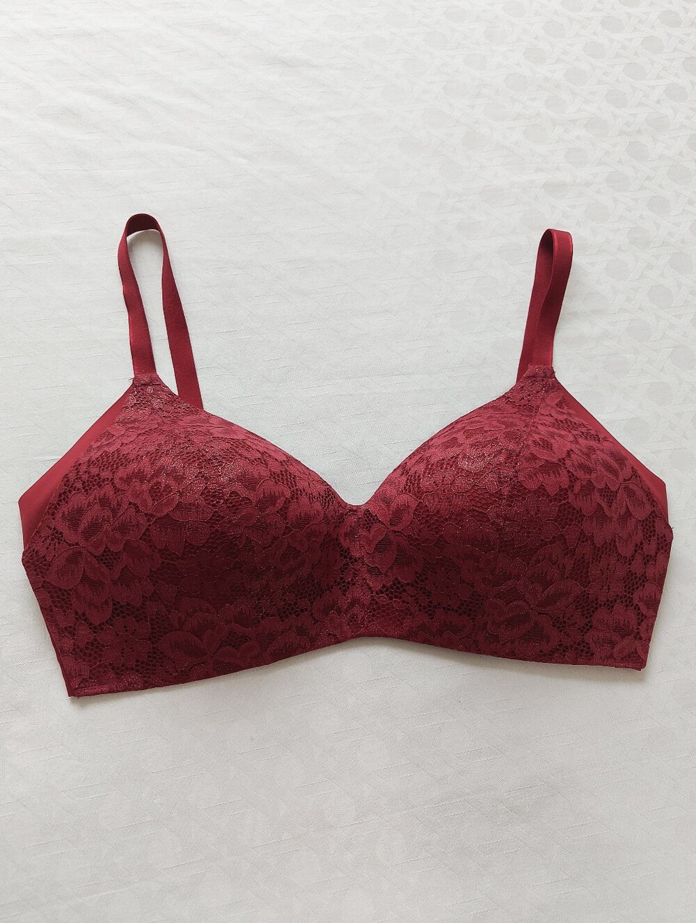 Knix Lace Wingwoman Wireless Contour Bra Size 7 Red Padded Adjustable Straps